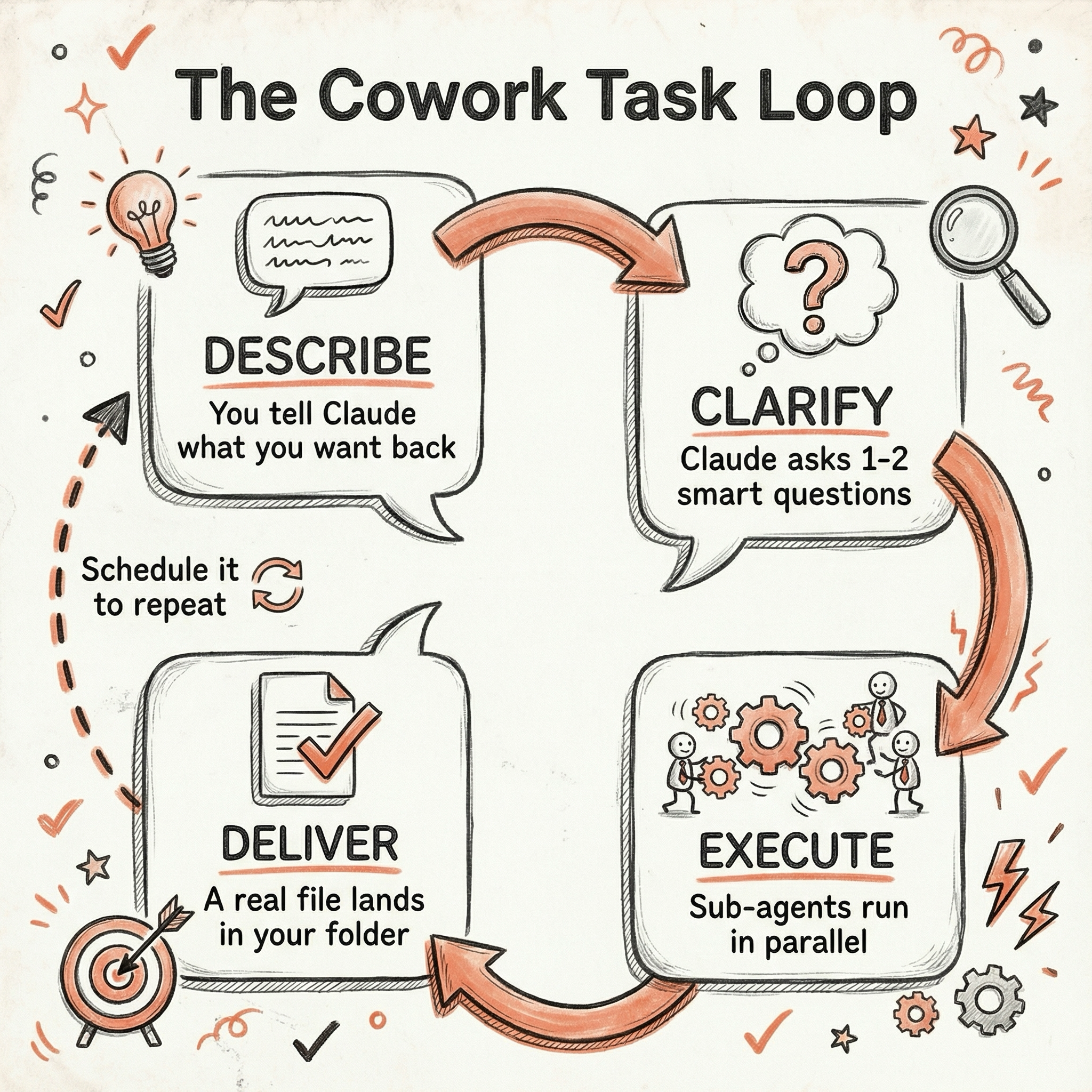 Cowork task loop infographic